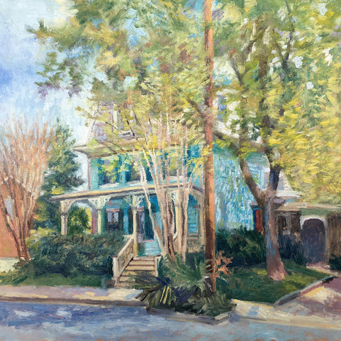 Delaware Beach Home Oil Painting