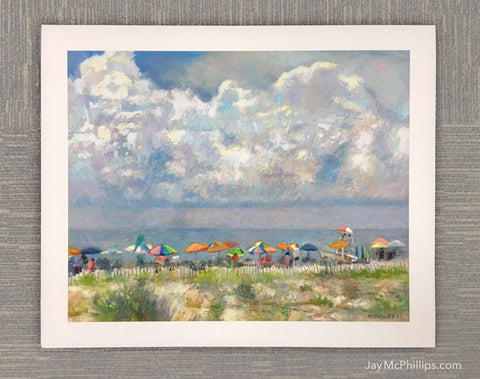Signed Limited Edition Beach Umbrellas Print by James McPhillips