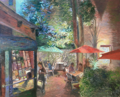 Outside The Swan Bar, Lambertville Oil Painting