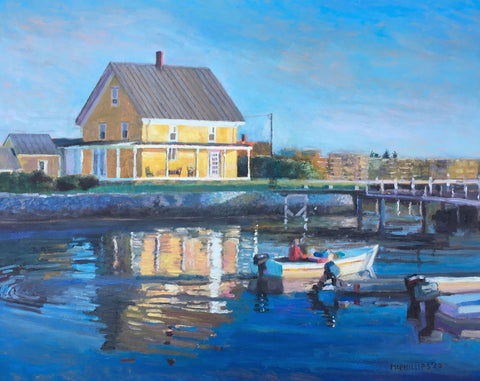 Maine Dock Oil Painting by James McPhillips