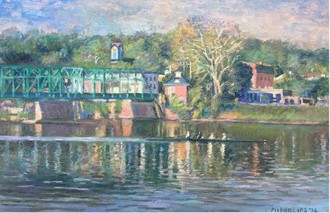 4 Rowers on the Delaware Oil Painting