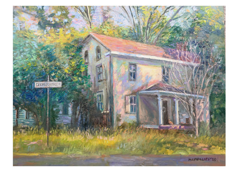 Carversville Home Oil Painting