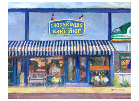 Crossroads Bake Shop Oil Painting