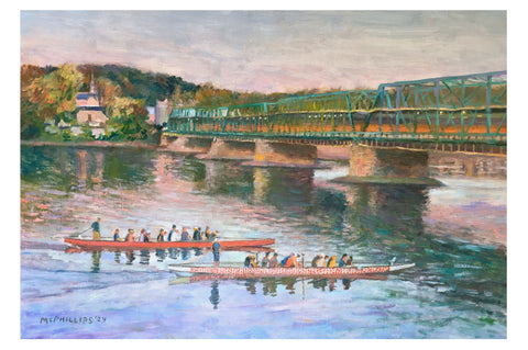 Dragon Boats on the Delaware Oil Painting