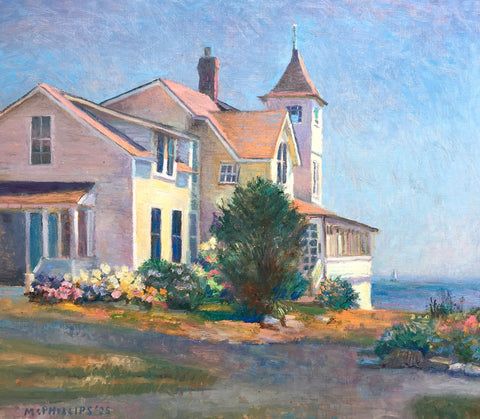 View of Boothbay Home Oil Painting