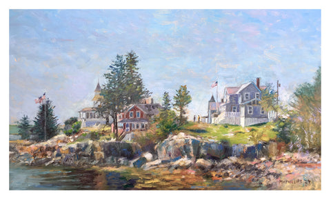 Coastal Maine Homes Oil Painting