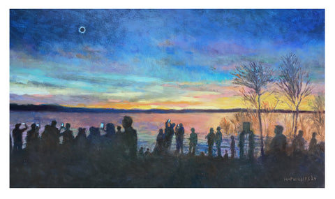 Eclipse Gathering '24 Oil Painting by James McPhillips