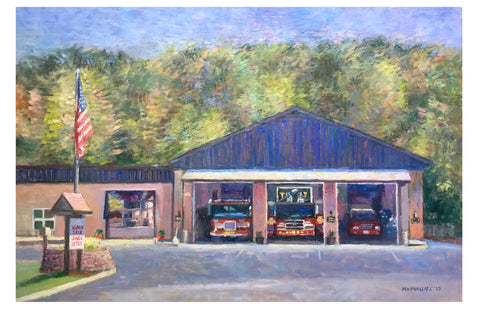 Lambertville Fire Department Oil Painting