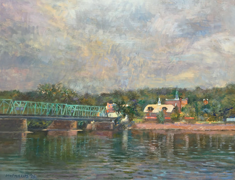 View of Lambertville (from new Hope) Oil Painting