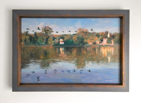 View of Lewis Island / Lambertville, NJ Oil Painting