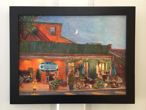 Geronimo Brewing at Lilly's, Doylestown Oil Painting