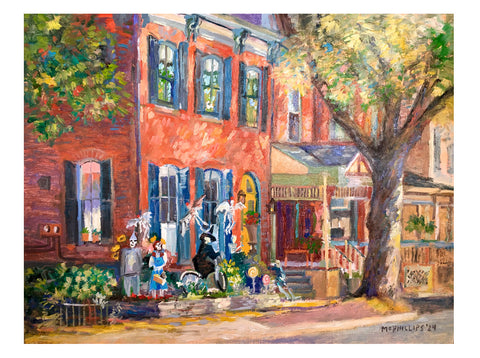 Lambertville Halloween Oil Painting