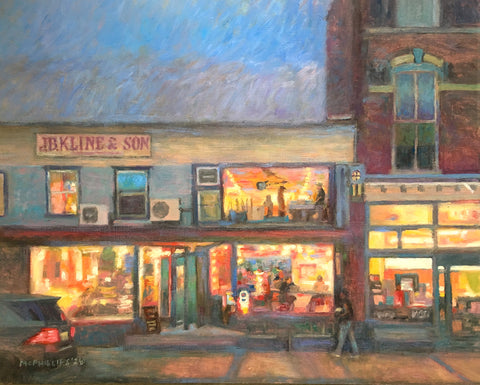 Bridge St., Lambertville Oil Painting