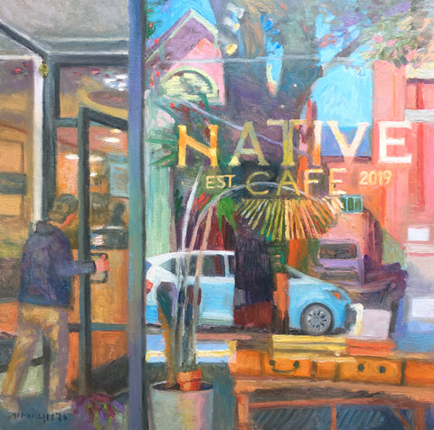 Native Cafe Oil Painting