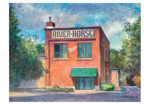 River Horse Brewery Oil Painting