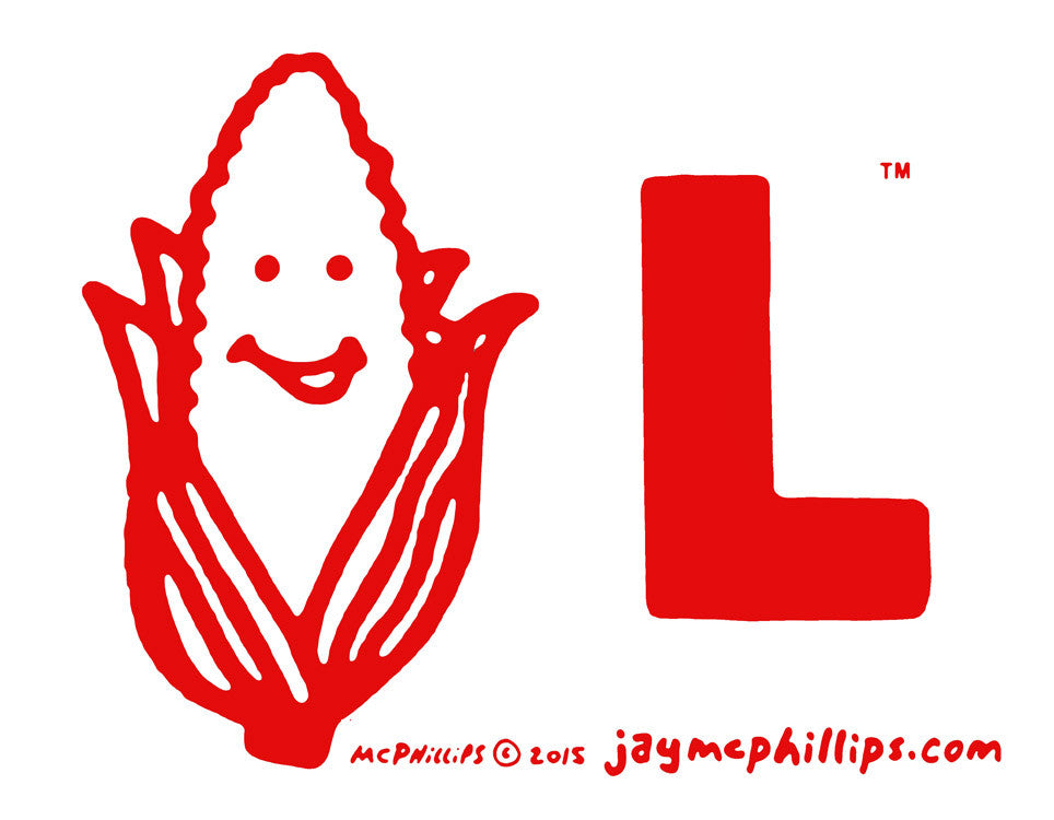 Corn-L Sticker / Cornell Sticker by Jay McPhillips