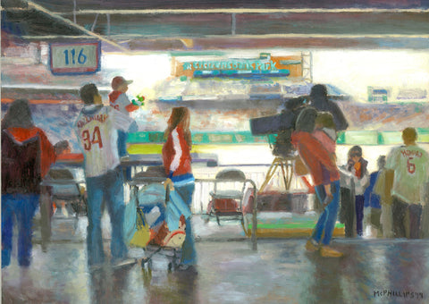 Phillies Game Oil Painting by James McPhillips