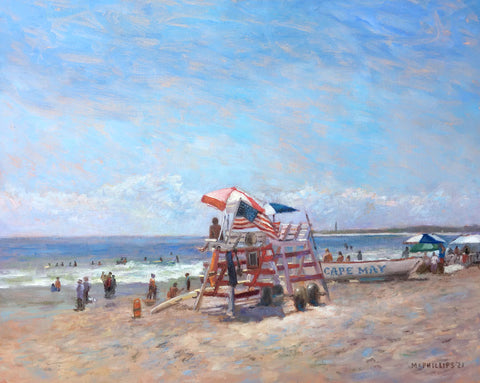 Lifeguard, Cape May Oil Painting by James McPhillips