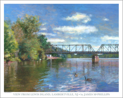 Poster Print View from Lewis Island, Lambertville (Free Shipping)