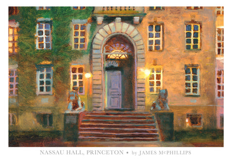 Signed "Princeton's Nassau Hall" at Night Poster