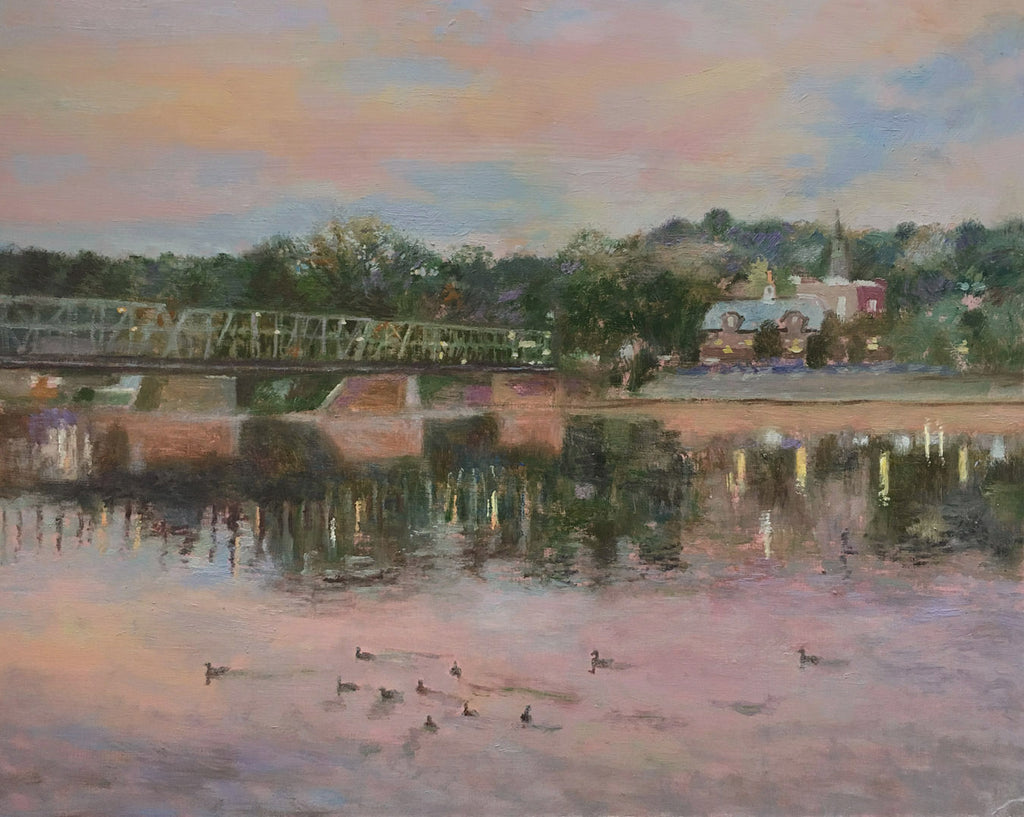Sunset on the Delaware Oil Painting