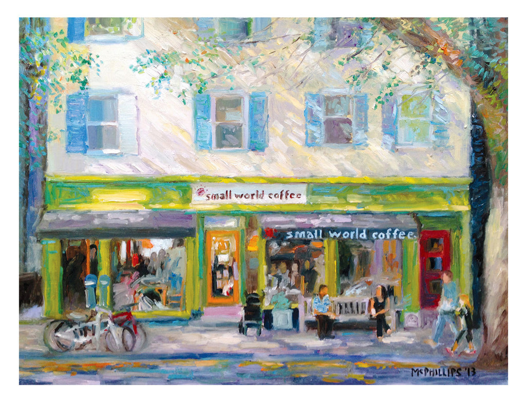 Signed Limited Edition 11"x14" Giclee Print of Princeton's Small World Coffee