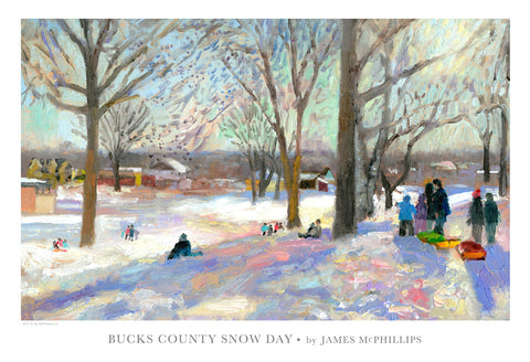 Signed "Bucks County Snow Day" Art Poster