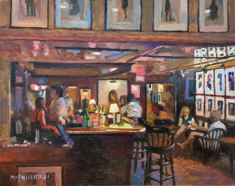 Swan Bar Interior Oil Painting by James McPhillips