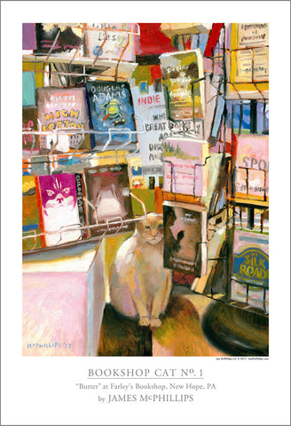 Signed Bookshop Cat No. 1 Poster by James McPhillips